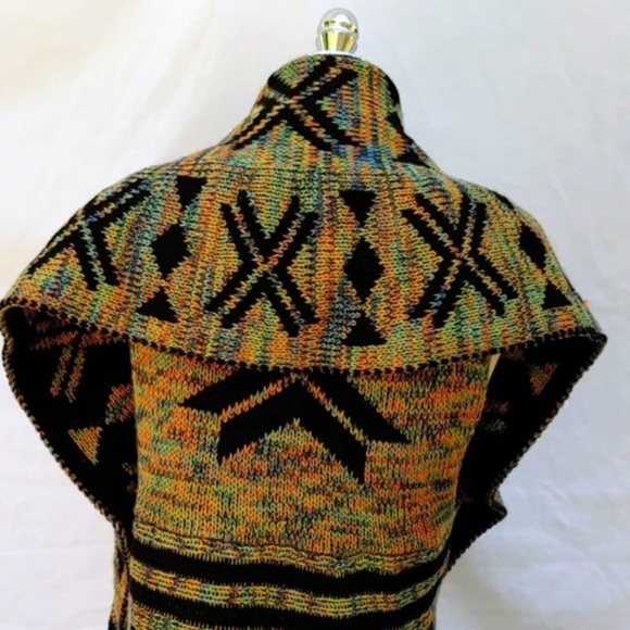 JohnPaulRichard Black and Multicolor Women's Aztec Sweater Vest - Picture 5 of 7